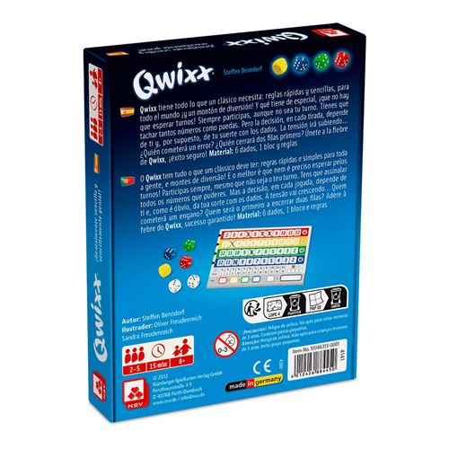 Jogo Qwixx - NSV | Devir | Darty