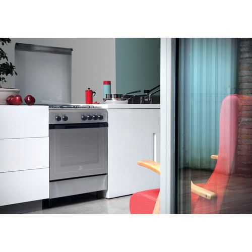 Fogão Indesit I6TMH2AF(X)/I | 85x60x60 cm | 58 L | 4 Zonas | A | Aço inoxidável