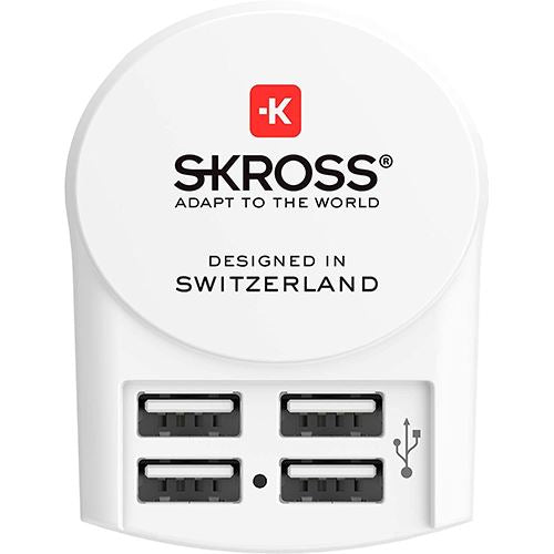 Adapatador Tomada Skross Europe 4 USB - Branco
