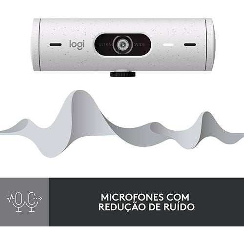 Webcam Logitech Brio 500 - FHD - Branco