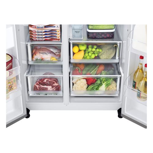 Frigorífico Americano LG GSLV71PZTD.APZQEUT | 179x91,3x73,5 cm | 416 L | D | Metálico, Prateado