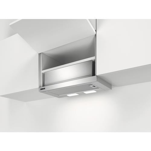 Exaustor Integrado Zanussi ZFP216S | 59,8x28,4 cm | 330 m³/h | 64 dB | C | Aço inoxidável