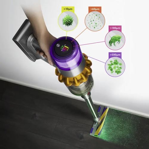 Aspirador Vertical Dyson Cyclone V15 Detect Absolute- Amarelo/Níquel