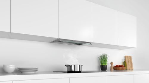 Exaustor Integrado Bosch Serie 4 DBB66AF50 | 59,4x31 cm | 620 m³/h | 70 dB | A | Aço inoxidável