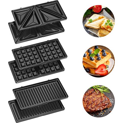 Sanduicheira 3 em 1 Clatronic ST/WA 3670 | Waffles | Grill | 800 W | Cinzento e Preto