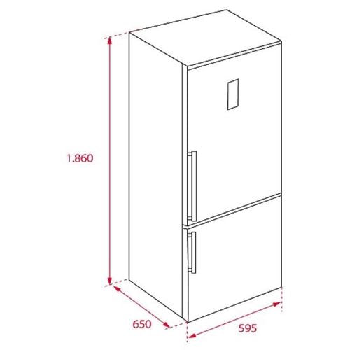 Frigorífico Combinado Teka RBF 74620 SS | 186x59,5x65 cm | 230 L | E | Aço inoxidável