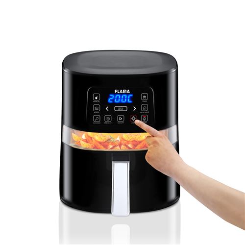 Fritadeira sem óleo com janela Flama AirFryer - 4.5 L - Preto