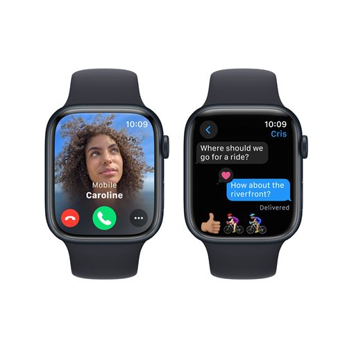 Apple Watch Series 9 GPS 45mm - Alumínio Meia-noite | Bracelete Desportiva Meia-noite - S/M