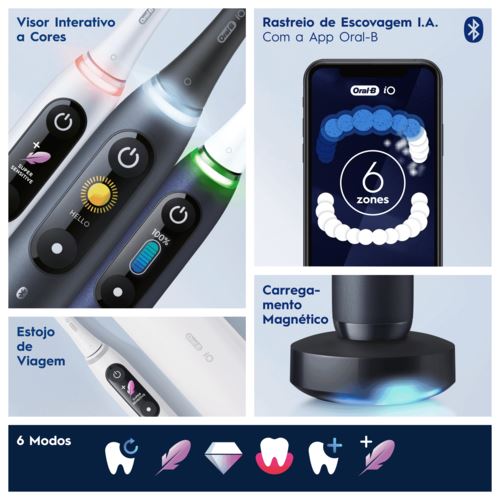 Escova de Dentes Elétrica  Oral-B iO 8S + Estojo de Viagem - Violeta