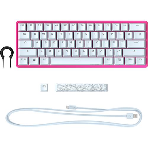 Teclado Gaming HyperX Alloy Origins 60 RGB - Layout US - Branco