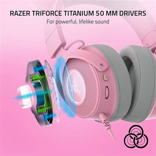 Auscultadores Gaming Razer Kraken Kitty V2 Pro - Quartz