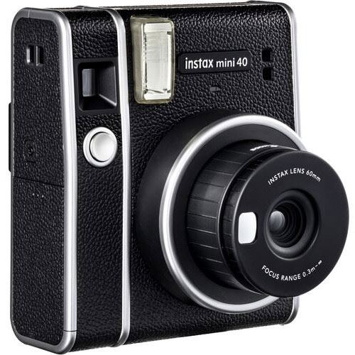 Máquina Fotográfica Instantânea Bundle Câmara Fujifilm Instax mini 40 + Carga Instax Mini Contact Sheet + Bolsa - Preto