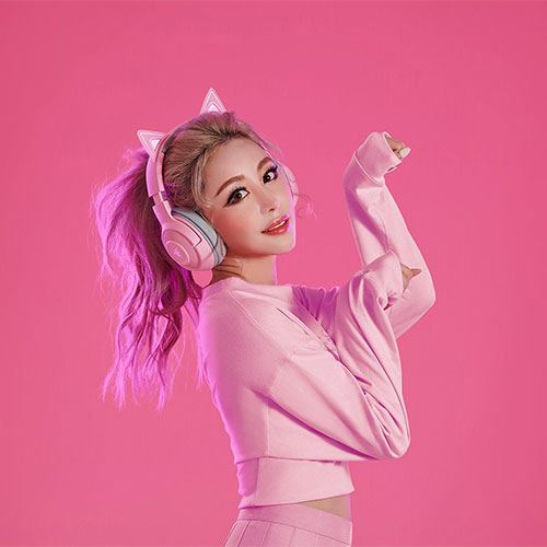 Auscultadores Gaming Bluetooth Razer Kraken - Kitty Edition - Quartz