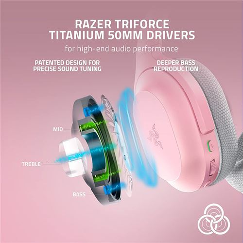 Auscultadores Gaming Bluetooth Razer Barracuda - Quartz