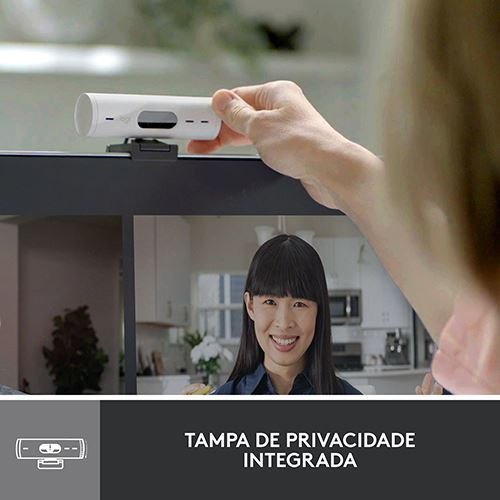 Webcam Logitech Brio 500 - FHD - Branco