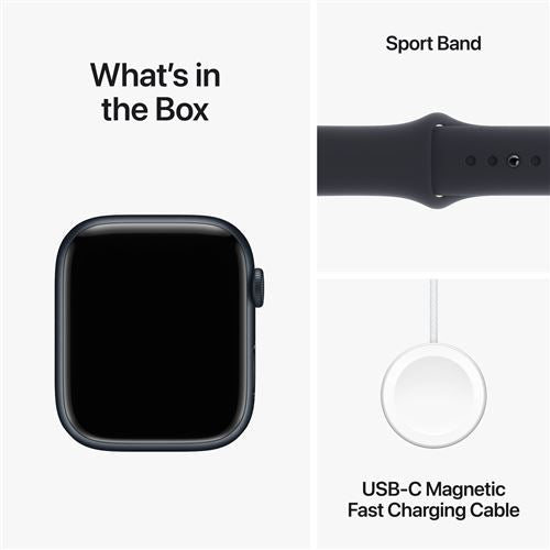 Apple Watch Series 9 GPS 45mm - Alumínio Meia-noite | Bracelete Desportiva Meia-noite - S/M