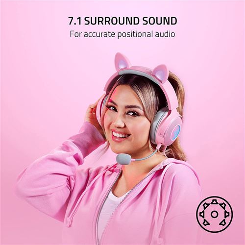 Auscultadores Gaming Razer Kraken Kitty V2 Pro - Quartz