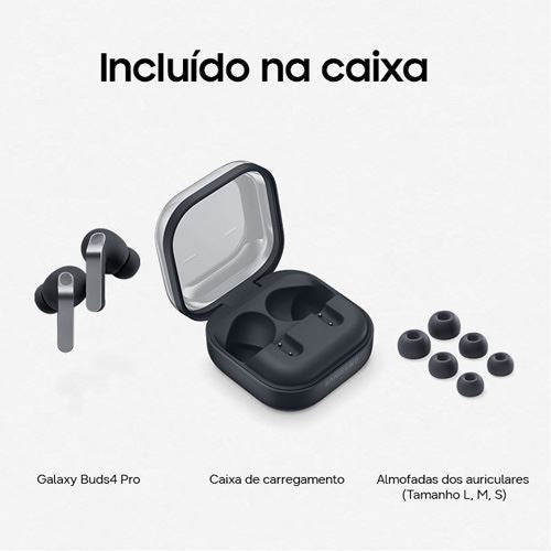Samsung Galaxy Buds4 ブラック 箱付き Samsung Galaxy Buds4,Fone de Ouvido,Galaxy AI,Gemini,Preto