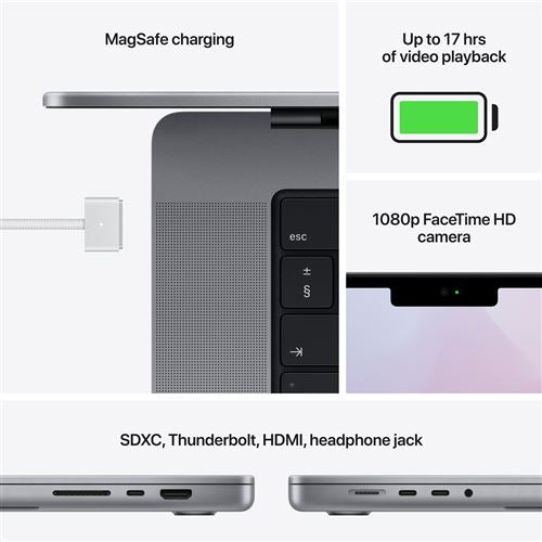 Apple MacBook Pro Cinzento Sideral Z15G - Portátil 14" M1 PRO 8 Core 16GB 512GB SSD