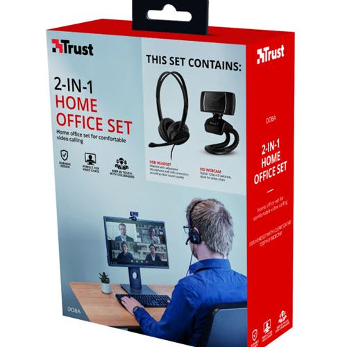 Conjunto Trust Webcam + Auscultadores Doba 2-in-1 (24036)