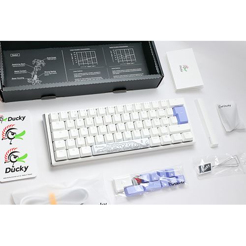Teclado Gaming Mecânico Ducky ONE 3 Classic Mini Pure White RGB - Layout PT - MX Red