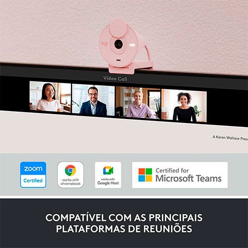 Webcam Logitech Brio 300 - FHD - Rosa