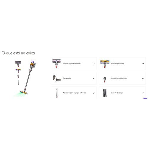 Aspirador Vertical Dyson Cyclone V15 Detect Absolute- Amarelo/Níquel
