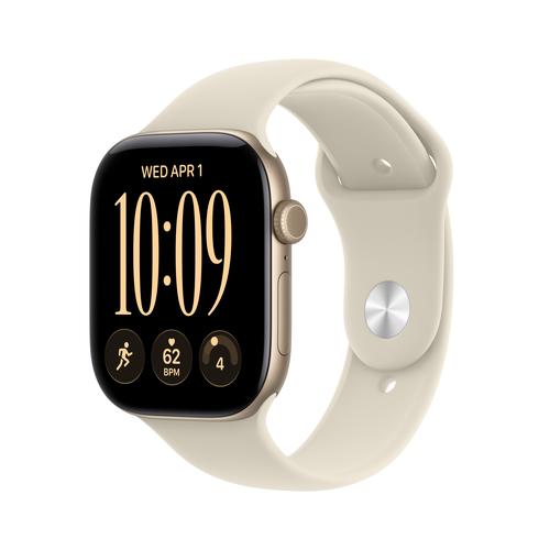 Apple Watch Series 12 Celular - 46mm - Alumínio Dourado-Claro | Sport Band - Areia - S/M