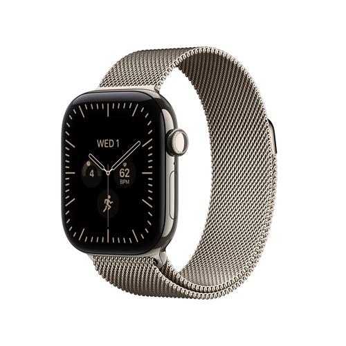 Apple Watch Series 12 Celular - 42mm - Titânio Titânio Natural | Milanese Loop - Natural