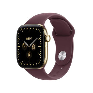 Apple Watch Series 12 Celular - 42mm - Titânio Dourado Radiante | Sport Band - Bordô - M/L