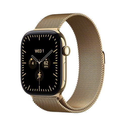 Apple Watch Series 12 Celular - 46mm - Titânio Dourado Radiante | Milanese Loop - Dourado Radiante - M/L