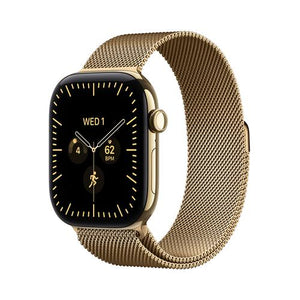 Apple Watch Series 12 Celular - 46mm - Titânio Dourado Radiante | Milanese Loop - Dourado Radiante - M/L