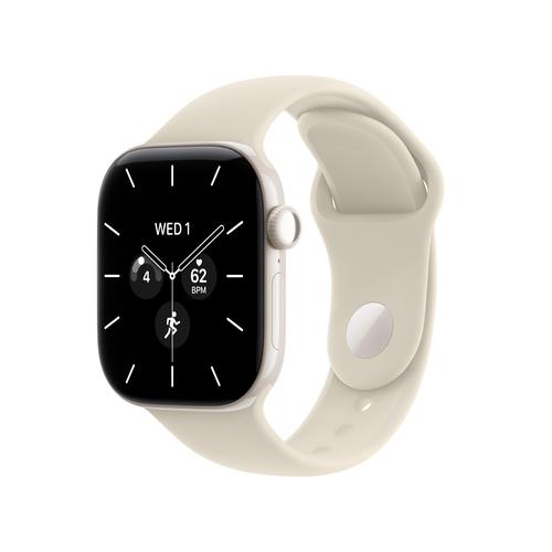 Apple Watch Series 12 Celular - 42mm - Cerâmica Branco Pérola | Sport Band - Areia - M/L