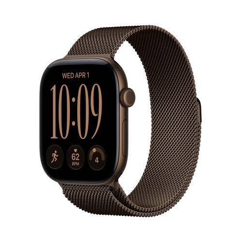 Apple Watch Series 12 GPS - 46mm - Alumínio Bronze Escuro | Milanese Loop - Bronze Escuro - M/L