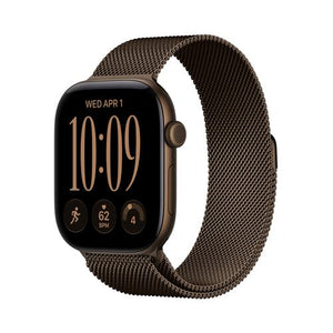 Apple Watch Series 12 GPS - 46mm - Alumínio Bronze Escuro | Milanese Loop - Bronze Escuro - M/L