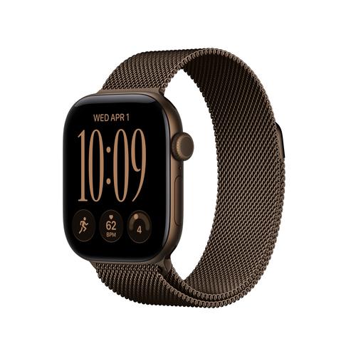 Apple Watch Series 12 Celular - 42mm - Alumínio Bronze Escuro | Milanese Loop - Bronze Escuro