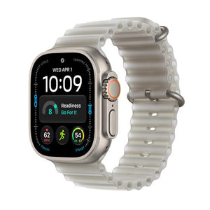 Apple Watch Ultra 4 Celular - 49mm - Titânio Titânio Natural | Ocean Band - Cinzento Translúcido
