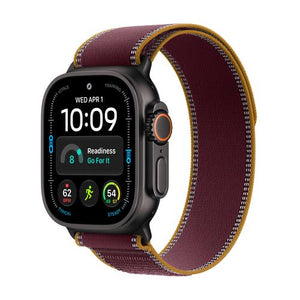 Apple Watch Ultra 4 Celular - 49mm - Titânio Preto | Trail Loop - Bordô - M/L