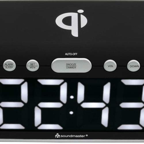 Rádio Despertador Soundmaster UR800SW FM/USB Carregador QI