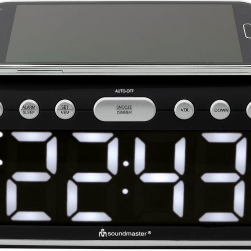Rádio Despertador Soundmaster UR800SW FM/USB Carregador QI