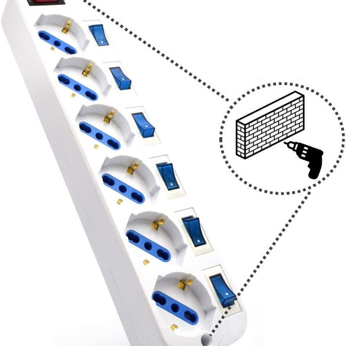 Extensão Elétrica Ewent 6 Tomadas com Interruptores Individuais Proteção de Picos 1.5m (EW3932)