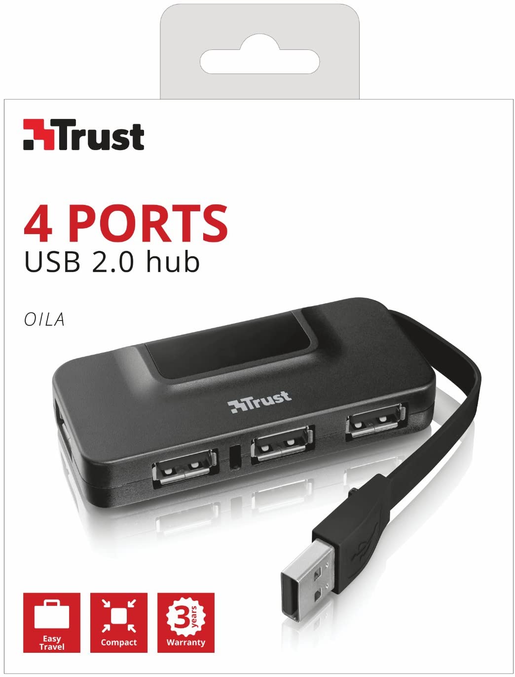 Hub USB 2.0 Trust Oila 4 Portas
