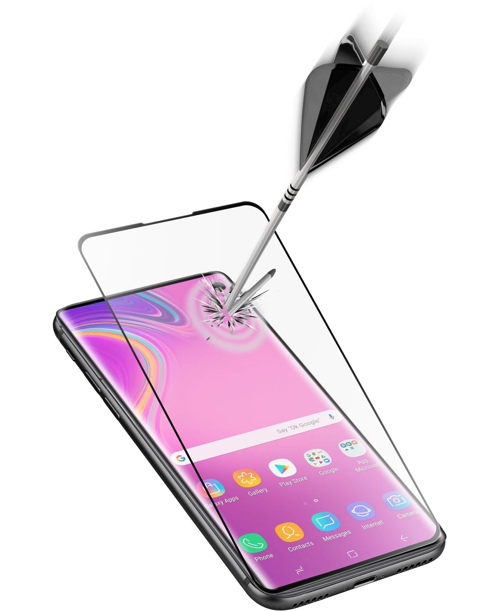 Protetor Ecrã Cellularline Vidro Temperado M.Preta Samsung S10 Lite