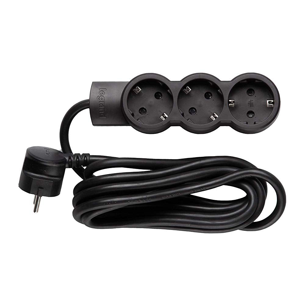 Extensão Elétrica Legrand 3 Tomadas 3X2P+T STAND 3MT Preto