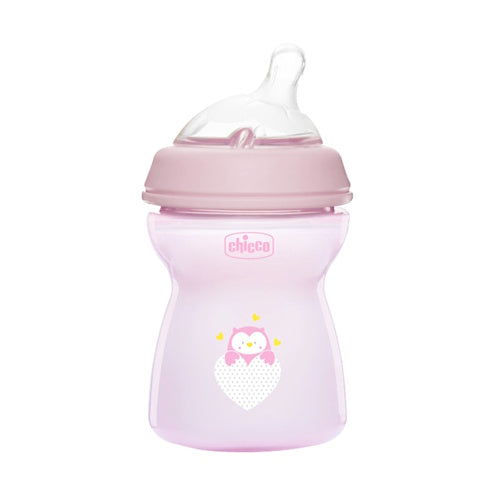 Conjunto de Biberões + Chupeta Chicco NaturalFeeling Girl 0M+ - Rosa
