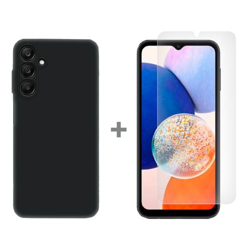 Capa 4-OK Ultra Slim + Película Protetora de Ecrã Vidro Temperado Glass Duo para Samsung Galaxy A15 - Preto