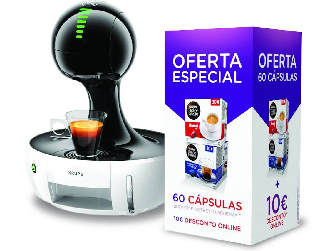 Máquina de Café Cápsulas Krups Drop KP3505P6 Branca + 60 Cápsulas
