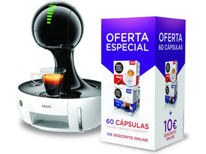 Máquina de Café Cápsulas Krups Drop KP3505P6 Branca + 60 Cápsulas