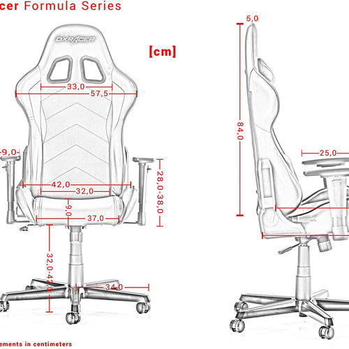 Cadeira Gaming DXRacer Formula F08-Preto e Azul