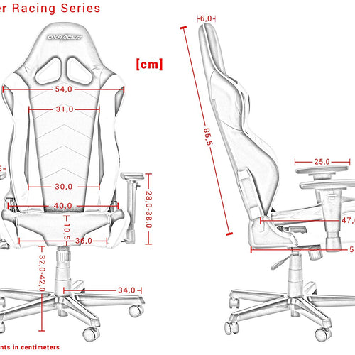 Cadeira Gaming DXRacer Racing R0-NR Preto e Vermelho